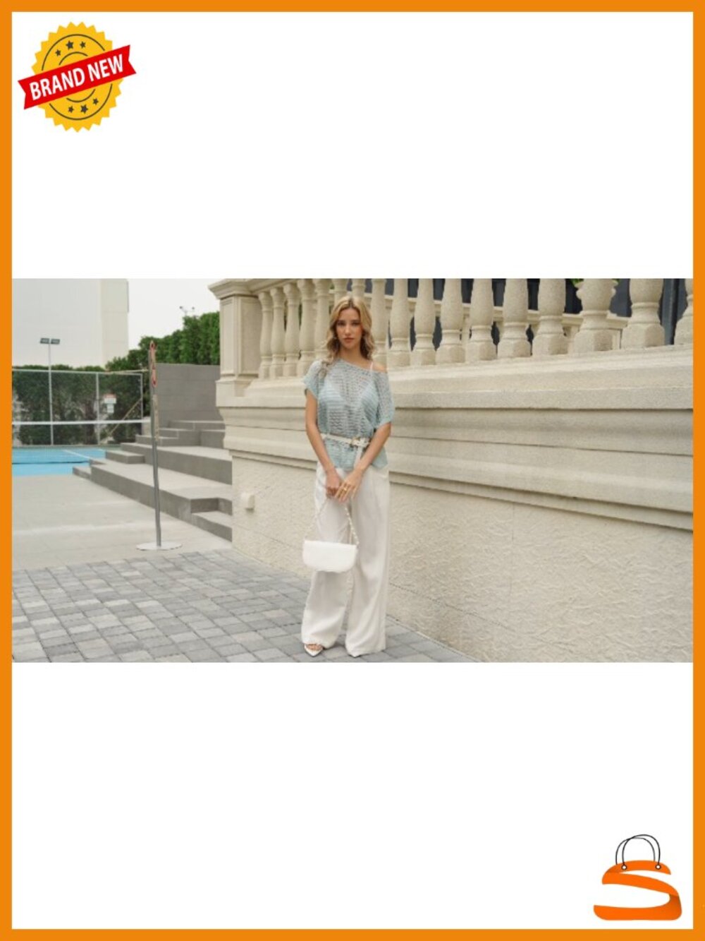 Crochet Batwing Short Sleeve Sweater Boat Neck Mesh Knit Beach Cover Up Top - Picture 6 of 6